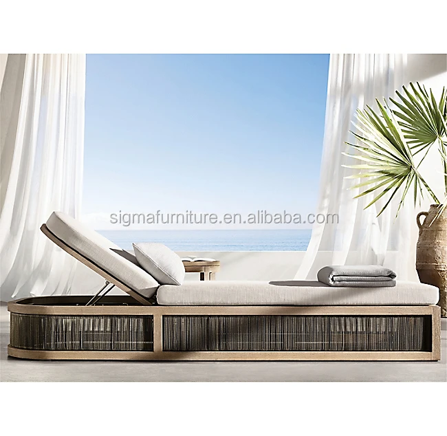 curved silhouette outdoor furniture patio durable premium teak wood sofa garden sofas sectionals