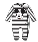 Baby BABY ROMPER LONG SLEEVES IN VELOUR Y/D STRIPES