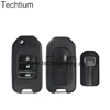 attached logo 3 button folding flip remote key shell cover with uncut blade for Honda