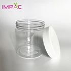 Cosmetic 8oz clear PET plastic jar with aluminum foil seal for body scrub