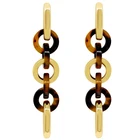 women jewelry round acrylic tortoise shell cellulose acetate designer earrings