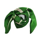 Green Scarf Wholesale Custom Print Silk Head Scarves Bright Green Color Scarf 60x60CM