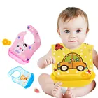 Snap button adjustment Baby food pocket waterproof detachable baby bib child bib drool
