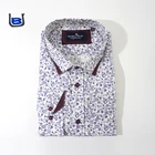 Plus size custom embroidery oversize men cotton dress shirts digital printing