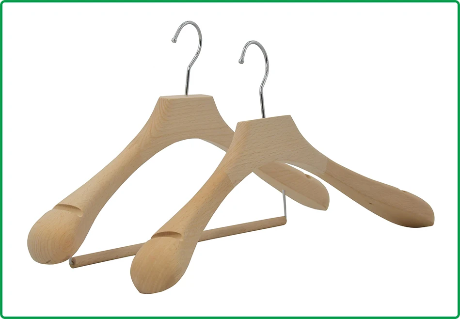 High quality Natural Beech Wood Hangers clothes coat hanger wooden For Display