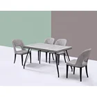 China factory wholesale classical modern iron craft dining table set with 4 chairs