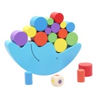 Children Colorful Wooden Moon Blocks Kids Seesaw