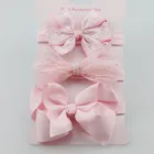 Hot Sale 3pcs Children Cute Bow and Flower Hairband Elastic Bands Headband Set for Baby Girls