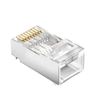 Connector For Connector 50 Pieces Gold Plated End Pass Through RJ45 Cat6 Cat6a Bold Connector For 23 AWG Cables