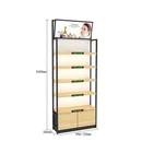 Shelves - Glass Rack for Supermarket Led Shelf Steel Single Side Uae Supermarket+Shelves