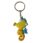 Personalize bag charm keyrings 3D Embossed bag charm soft pvc sea horse rubber keyrings