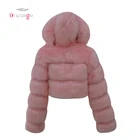 Fur Fur Coat Factory Wholesaler Hooded Zipper Faux Fur Coat Customize Jacket Women Winter Cropped Coat