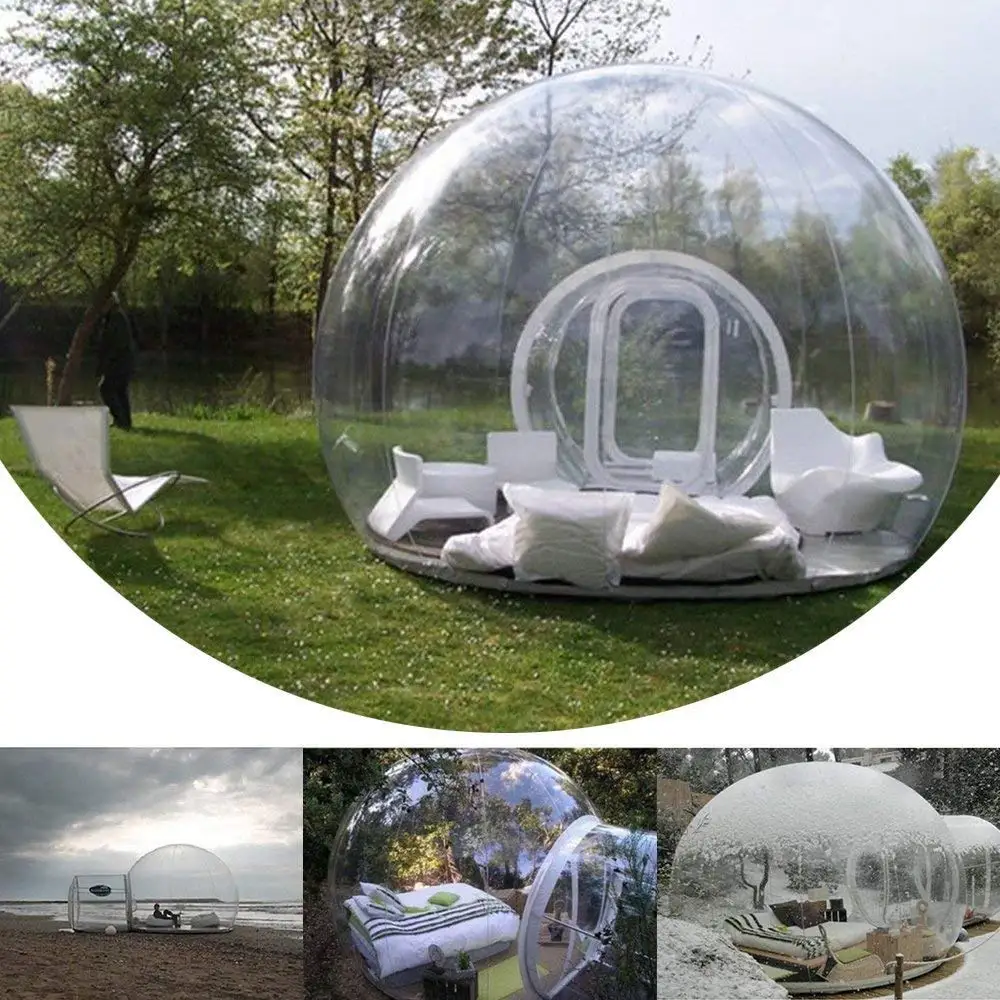 best price steel frame bubble house with 2m tunnel