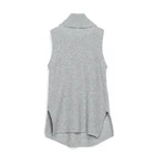 Women's Vest Women Women's Pure Wool Lapel Sleeveless Knit Vest Gray Pullover Sweater