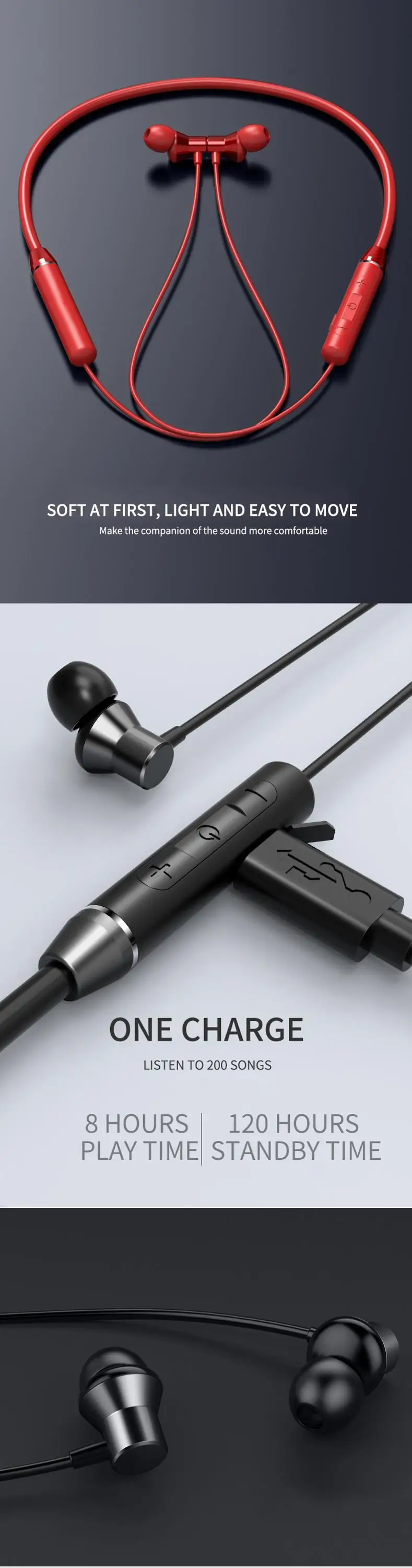 Lenovo hanging ear collar long standby battery Blue tooth wireless unisex waterproof and sweat-proof sports headphones - ANKUX.COM