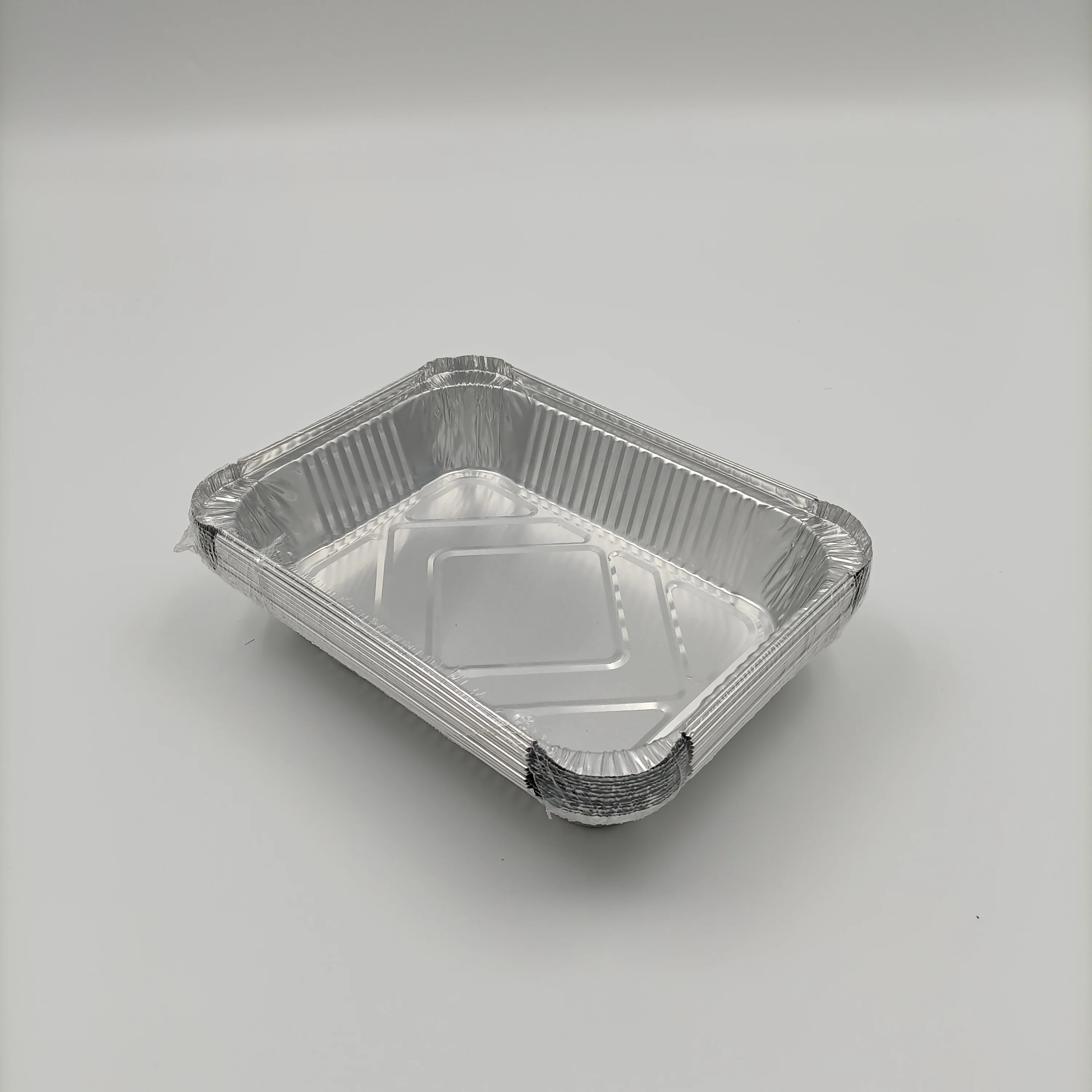 2 25lb Disposable Oblong Aluminum Foil Food Container Clear Dome Lids