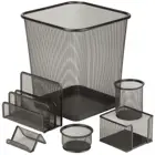 China Sages 5 pieces mesh metal desk set office school kids desk table stationery set