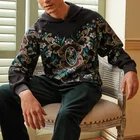 Raglan Hoodie Hoodie Companies Hot Sell High Quality Popular Pullover Vacation Men Raglan Sleeve Baroque Print Hoodie