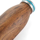 High quality made in china insulation materials custom logo 304 stainless steel thermos cup wooden vacuum flask