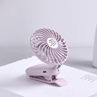 Electric mini air cooling strong wind usb clip Beach Travel Rechargeable Handheld 3 Level Air Flow Foldable 180 Degree fan