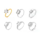 Multi Style Hot Sale Wedding Gift Women Zircon Cz Paved Gold Plated 925 Sterling Silver Halo Cluster Ring