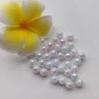 卸売 4 ミリメートル-20 ミリメートル AB Rainbow Clear 色ラウンドアクリルプラスチックルースビーズジュエリー作成 Diy のため
