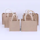 Hemp Promotional Tote Bag Wholesale Promotion Linen Hessian Jute Custom Large Beach