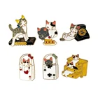 Cute 1inch cat shape cheap custom lapel pins soft enamel