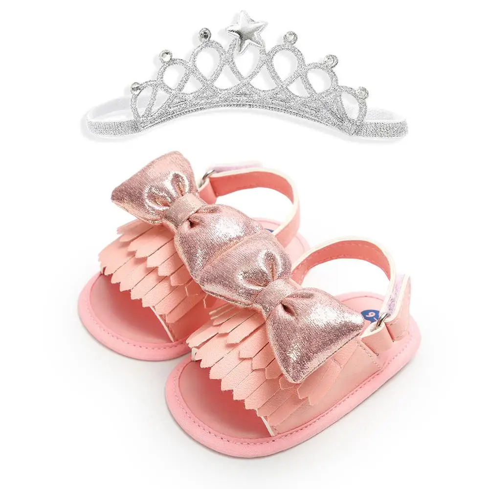 High Quality Pu Leather Bowknot Fashion Soft Baby Sandals Infant Shoes for Girls details