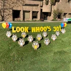 Happy Birthday Plastic Corrugated Plastic Letter Yard Signs With Stake