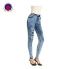 2019 Women's Eco-friendly Jeans Mid Waist Elastic Denim Pants
