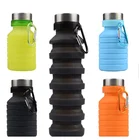 Unique Product 2019 Shaker FDA 550ml Silicone Collapsible Folding Water Bottles