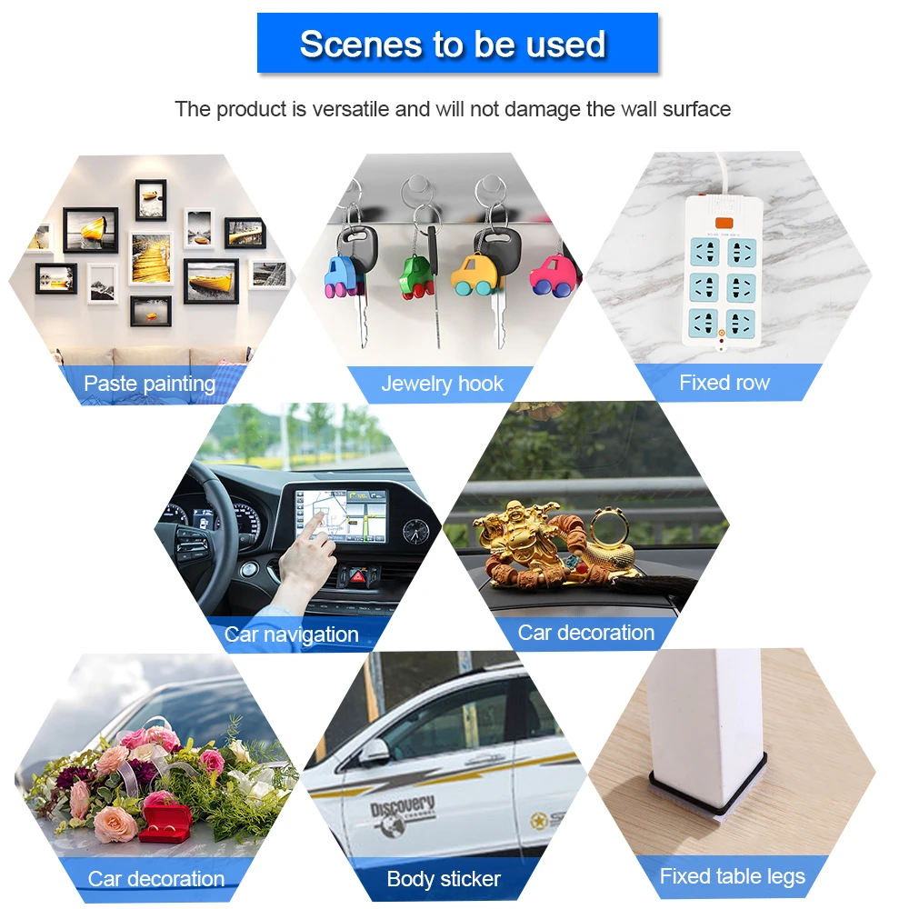 30mm*9.85FT*2mm Transparent Self Adhesive Washable Reusable Heavy Duty Double Sided Nano Tape