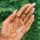 Personalized Gold Name Plate Necklace Alphabet Letter Initial Pendant Customized Stainless Steel Zodiac Sign Necklace