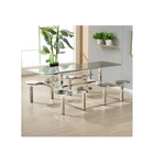 Steel Restaurant Chairs Dining Wooden Furniture Metal Stainless Steel Restaurant Set Chairs And Tables