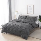 Luxury Microfiber Pinch Pleat Quilt Cover High Quality Wedding Comforter Bedsheet Duvet Cover
