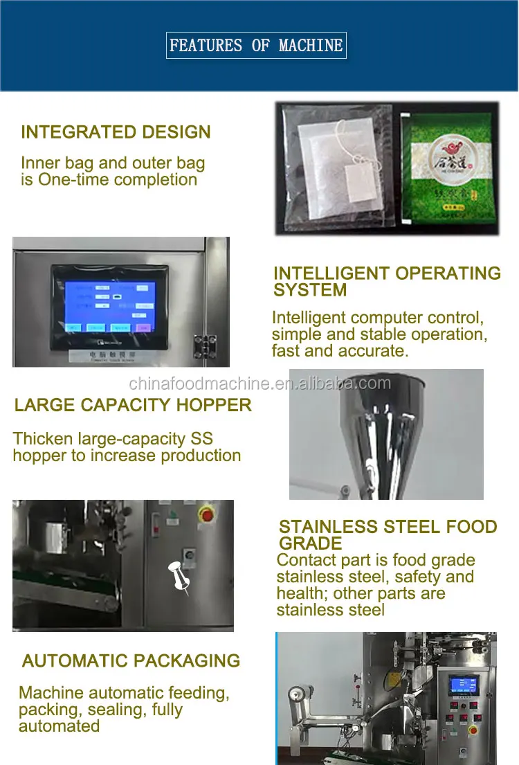 Fully Automatic Tea Bag Inside and Outside Tea Pouch Bag Packaging Machine supplier