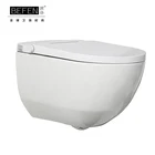 Popular sanitary ware white round intelligent wall-hung toilet with CE RoHS