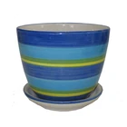 Pot Ceramic Ceramic New Arrival Blue Big Rice Cooker With Inner Flower Pot Ceramic