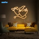 Rebow Drop Shipping LED Electronic Signs Custom Wall Mounted Home Party Wedding Letter Light 50CM Devil heart Neon Sign