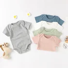 Baby Romper Baby Envelope Short Sleeve Snap Crotch Knitted Baby Bodysuit Romper