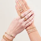 Jewellery Band Rings Rings Custom Gold Filled Dainty Women Jewellery CZ Burst Band Hoop Rings