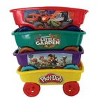 Kids Toy Custom Plastic Kids Pull Beach Wagon Toy Art And Craft Trolley