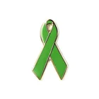 Bulk Souvenir Green Ribbon Crossed Butterfly Clutch Lapel Pin Stick