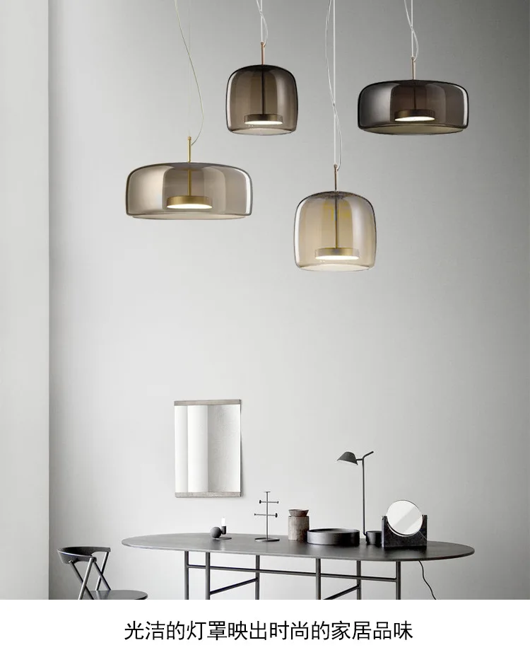 Contemporary Glass Hanging Lamp Metal Glass Pendant Light Artdecolite