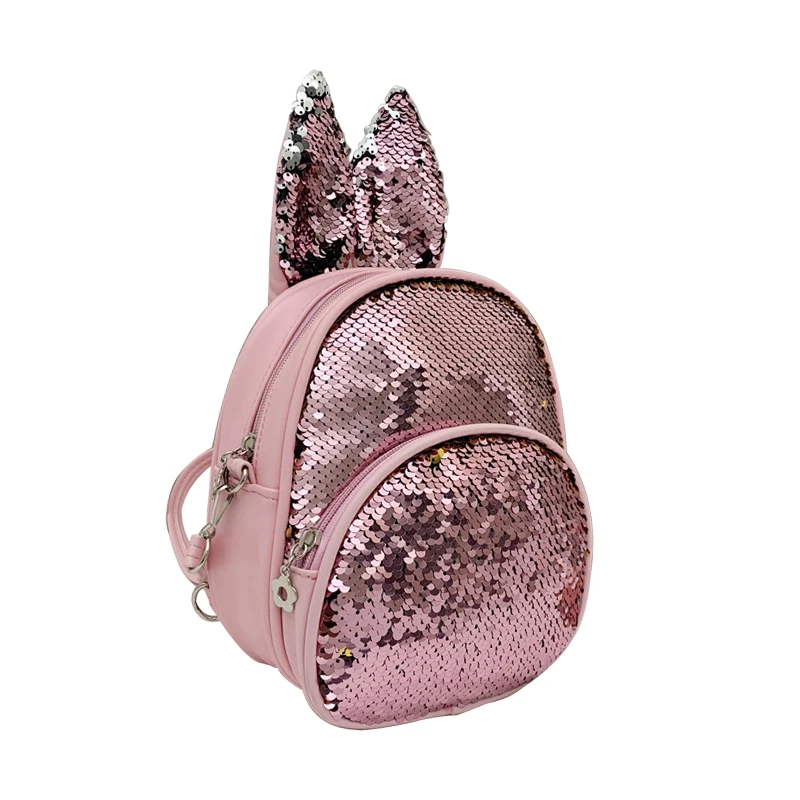 High quality fashion small kids sequin children backpack girls
