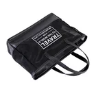 Hand Bag Pvc Beach Bag Fashion Black Travel Leather Transparent Pvc Hand Bag Large Mesh Beach Bag Set