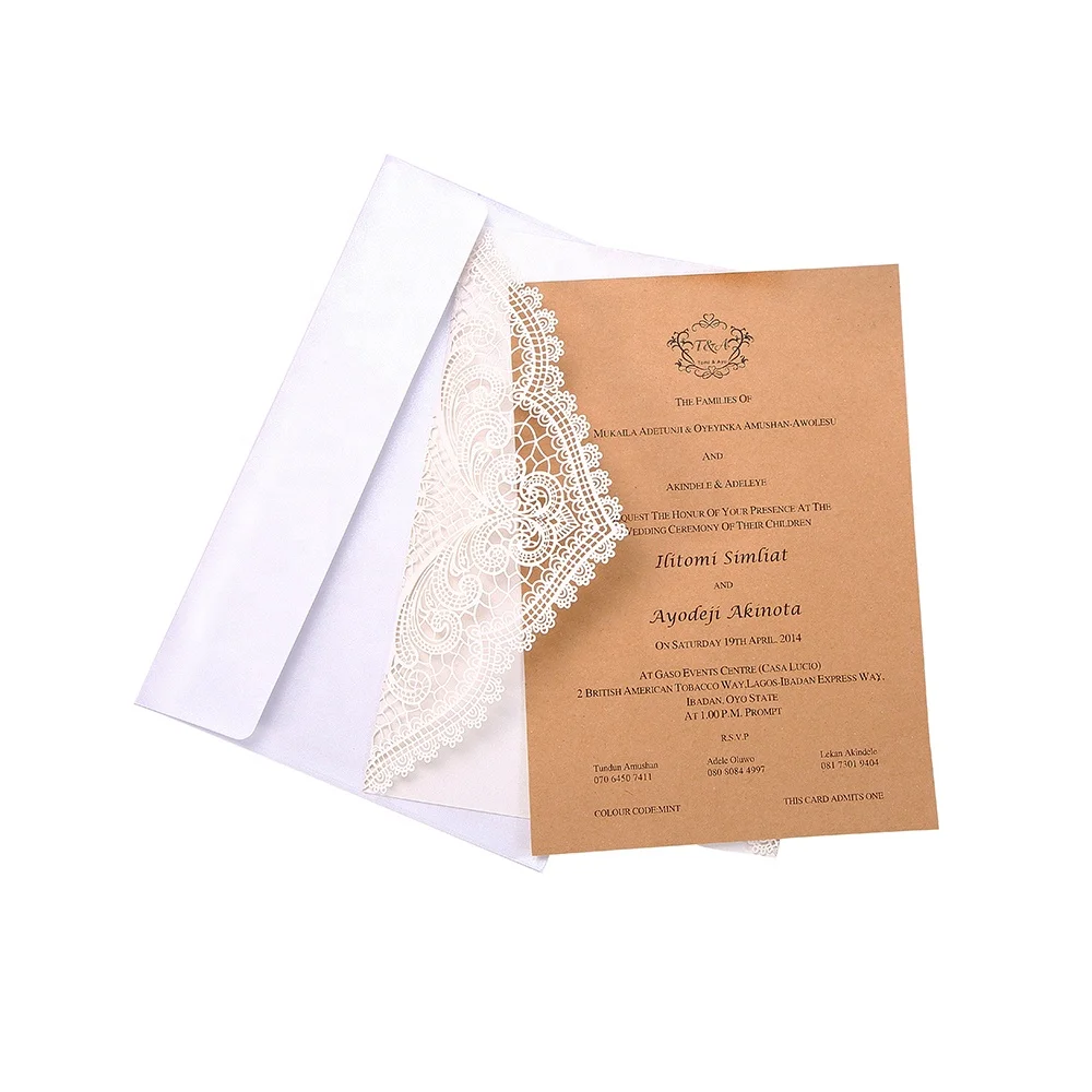 luxurious wedding invitation card with ribbon