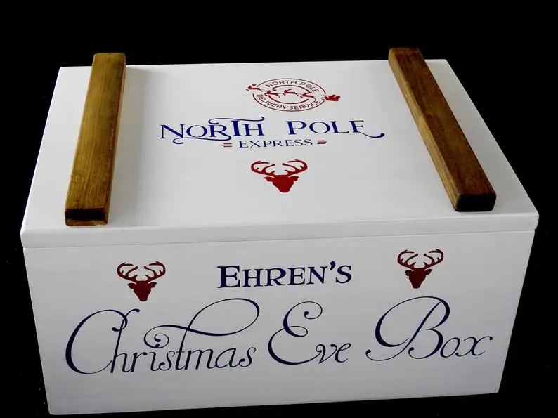 christmas eve storage box with lid wood gift box