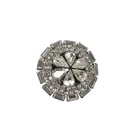 New Arrival Dome silver Crystal Claw White half Round plastic button for sofa